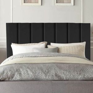 Cabeceira Estofada Cama Box King 195 Cm Sara Corino E Frame preto