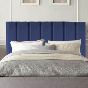 Cabeceira Estofada De Cama Solteiro Box 100 Cm Sara Suede E Frame azul Marinho