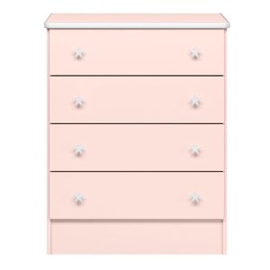 Cômoda Infantil Com 4 Gavetas Doce Sonho Rosa - Qmovi