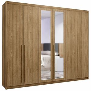 Guarda Roupa Casal 6 Gavetas Espelho Dubai Majestic Nature - Vlr Móveis