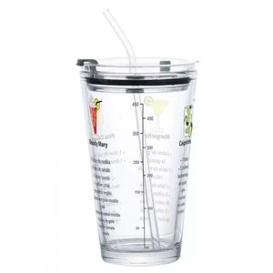 Kit Coqueteleira Em Vidro Com Canudo 455 Ml - Full Fit