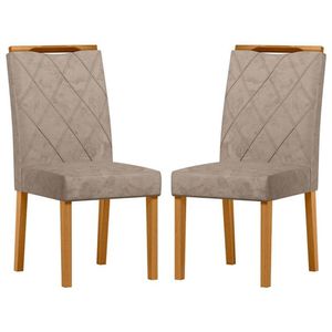 Cadeira Para Mesa De Jantar Sarah Kit 2 Peças Ype Camurça Marrom - New Ceval