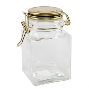 Pote Porta Tempero Hermético 100 Ml Tampa Metal Dourado Lyor