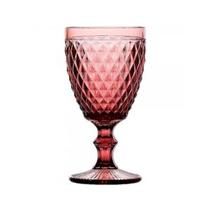 Jogo 8 Taças P-agua Vidro Bico De Abacaxi Lílas 325ml Lyor