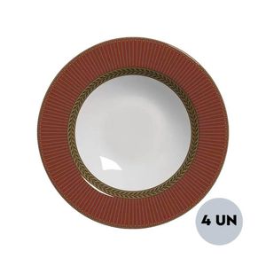 Jogo C-4 Pratos Fundo Celebrate Vermelho Plus Alleanza 1ªl