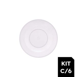 Jogo 6 Pratos Raso De Melamina Basic Branco 25cm Lyor