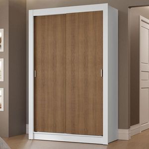 Guarda-roupa Solteiro 2 Portas De Correr 2 Gavetas Branco/rustic Vivare Madesa Branco/rustic