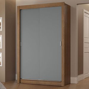 Guarda-roupa Solteiro 2 Portas De Correr 2 Gavetas Rustic/cinza Vivare Madesa Rustic/cinza