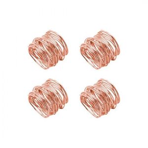 Jogo 4 Aneis De Guardanapo Aço Espiral Cobre 4cm - Lyor