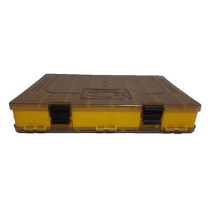 Estojo Organizador P/ Iscas Artificiais Duplo 2 Lados Cor Amarelo