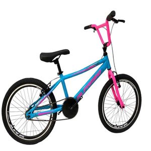 Bicicleta Infantil Aro 20 Alfameq Jump Freestyle Cross Azul Com Rosa