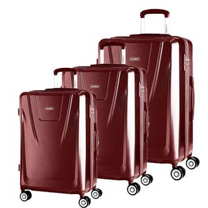 Conjunto de Malas de Viagem Expansível em Policarbonato Samsonite Derby Cadeado TSA 3 Peças P/M/G - Vermelha