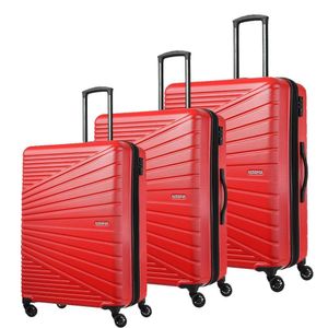 Conjunto de Malas de Viagem em ABS American Tourister by Samsonite Recife TSA Rodas Duplas 3 Peças P/M/G - Vermelha