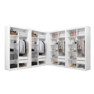 Closet Modulado 8 Gavetas 12 Prateleiras Branco Amoudi Móveis Branco