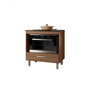Balcão Para Cooktop 1 Gaveta Branco Nicioli Avelã