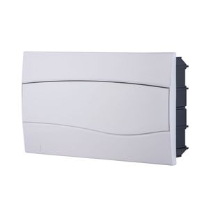 Quadro De Distribuição De Embutir 18 Din Ou 12 Nema Tramontina Com Porta Branca
