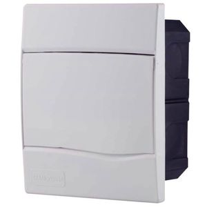 Quadro De Distribuição De Embutir 5 Din Ou 3 Nema Tramontina Com Porta Branca