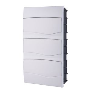 Quadro De Distribuição De Embutir 36 Din Ou 24 Nema Tramontina Com Porta Branca