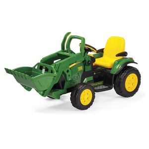 Mini Trator Infantil Elétrico Peg-Pérego John Deere Ground Loader 12V - Verde e Amarelo