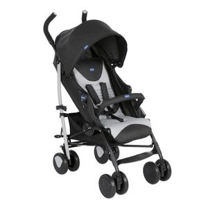 Carrinho de Bebê para Passeio Chicco Echo com Bumper Bar Stone de 0 Meses até 15 kg - Preto com Cinza