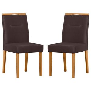 Cadeira Para Mesa De Jantar Itália Kit 2 Peças Ype Veludo Café - New Ceval