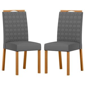 Cadeira Para Mesa De Jantar Mariana Kit 2 Peças Ype Veludo Cinza - New Ceval