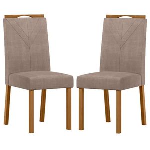 Cadeira Para Mesa De Jantar Anitta Kit 2 Peças Ype Veludo Marrom Rose - New Ceval