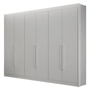 Guarda Roupa 6 Portas Diamante Gold Branco - Leifer Móveis