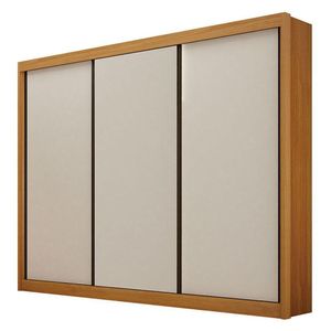 Guarda Roupa Casal 3 Portas São Paulo Gold Cinamomo Off White - Leifer Móveis