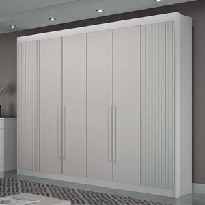 Guarda Roupa Casal 6 Portas São Carlos Branco - Leifer Móveis