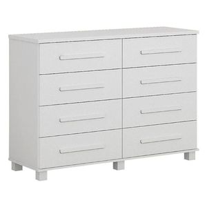 Cômoda San Marino 8 Gavetas Branco - Leifer Móveis