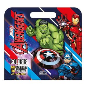Livro Para Colorir Maleta Avengers Com Adesivos - Tilibra