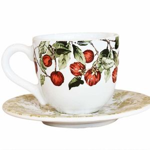 Jogo 4 Xícaras Café Pires Reto Jungle Cerâmica Scalla 100ml