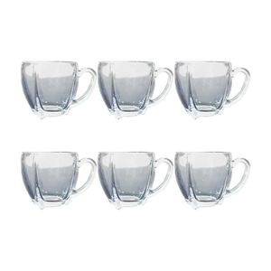 Kit 6 Xícaras De Café Vidro Love Em Casa Tem 195ml