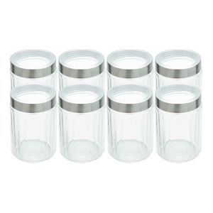 Kit 8 Porta Mantimentos Vidro Com Tampa Aço Inox E Visor 1,2l Lyor