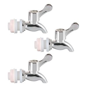 Kit 3 Torneiras Para Suqueira Dispenser Plástico Prata Luxo Filtro Com Vedação