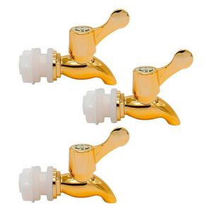 Kit 3 Torneiras Para Suqueira Dispenser Plástico Dourada Luxo Filtro Com Vedação