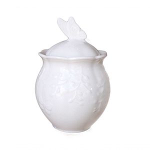 Açucareiro De Porcelana Butterfly Flowers Borboletas 13cm Lyor