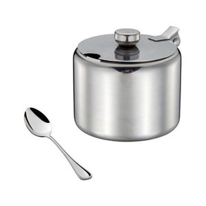 Açucareiro Aço Inox Com Colher Em Casa Tem 8x6cm