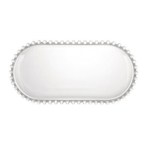 Travessa Oval De Cristal Ecológico Pearl Wolff 30cm