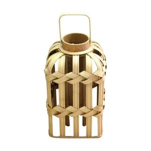 Lanterna Decorativa Em Bambu Btc 21x21x36cm