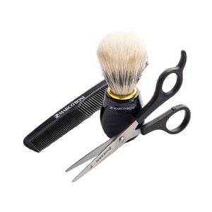 Kit Para Barba Linha Men Tesoura Pente E Pincel Marco Boni