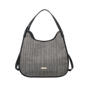 Bolsa Feminina Bag Sacola Preta Mescla Com Alça Fuseco preta