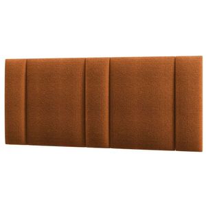 Cabeceira Estofada Iluminação Led Cama Casal Queen Size 160 Cm Cor:buclé Terracota