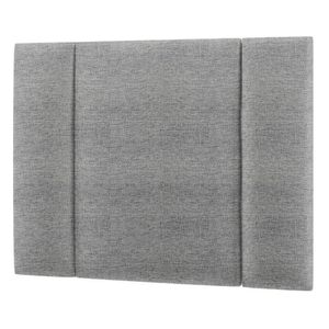 Cabeceira Estofada Cama Box Solteiro Com Led Moderna 90 Cm Cor:linho Cinza