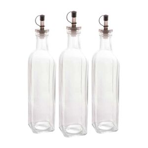 Kit 3 Garrafas Para Azeite De Vidro Com Tampa Lyor 510ml