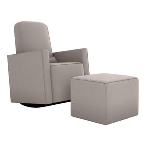 Poltrona De Balanço 66cm Com Puff Multimóveis Cr45268 Bege