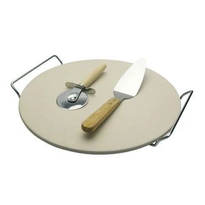 Jg 4 Pç Para Pizza Base De Cerâmica Aço Inox D38cm Full Fit