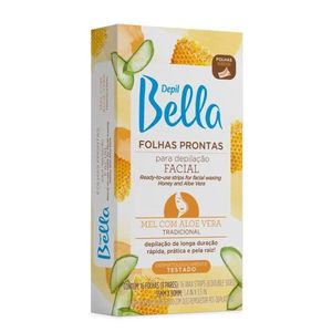 Kit 160 Folhas Prontas Para Depilação Facial Mel E Aloe Vera Depil Bella 10cx 16un