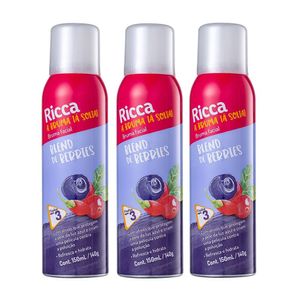Kit 3 Brumas Faciais Hidratante Blend De Berries Ricca 150ml